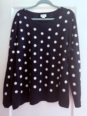 Navy Sweater with White Polka Dots XL Old Navy
